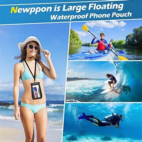 Newppon Floating Large Waterproof Phone Pouch 2 Pack Universal Floatable Water Proof Dry Bag