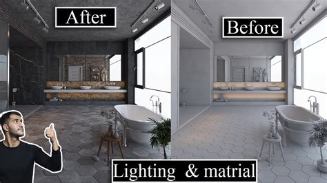 VRAY INTERIOR LIGHTING TUTORIAL Rendering With Daylight In Bathroom