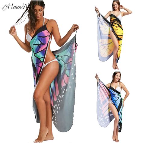 Robe De Plage Imprim E Portefeuille Enfiler Tunique Pour Femmes