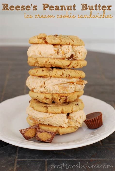 Reeses Peanut Butter Cookie Ice Cream Sandwiches