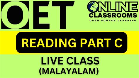 Oet Reading Part C Live Class In Malayalam Oet Global Youtube