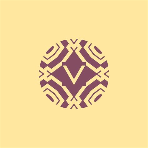 Premium Vector Initial Letter V Circle Frame Unique Tribe Pattern Logo