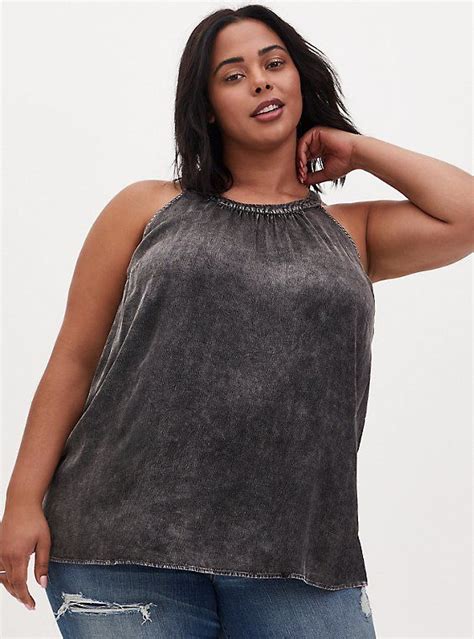 A Satin Charmeuse Goddess Tank Is Updated With A Mineral Wash That S Edgy And Fun Satin