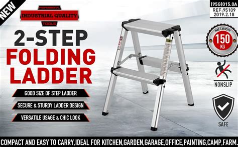 Horusdy Portable Step Folding Ladder Aluminium Frame Light Weight