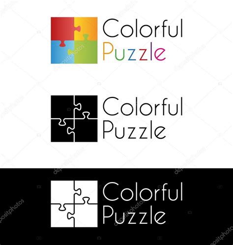 Colorful Puzzle Logo Stock Vector Baser