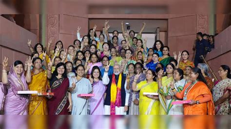 Say Nari Shakti: PM Modi Posts Picture With Women MPs After Quota Bill Gets Rajya Sabha Nod ...