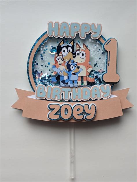 Bluey Shaker Cake Topper Bluey And Friends Bluey Theme Etsy Uk The