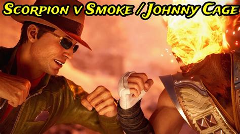 Scorpion V Smoke Johnny Cage Kombat League Season Of The Reptile Mortal Kombat 1 Youtube