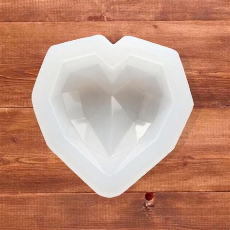 Silicone Geometric Heart Molds Etsy