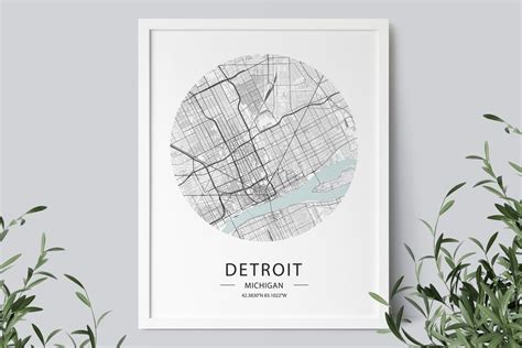 Detroit Map Print, Detroit Map Poster, Detroit Street Map, Map of ...