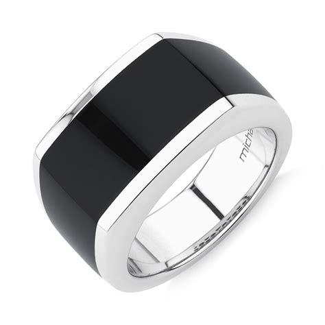 Men S Ring With Black Onyx In Sterling Silver