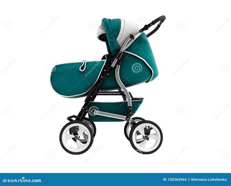 Modern Blue Baby Stroller Transformer All Season D Render On White