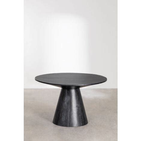 Mesa De Comedor Redonda En Madera De Mango Cm Weymar Sklum Negro