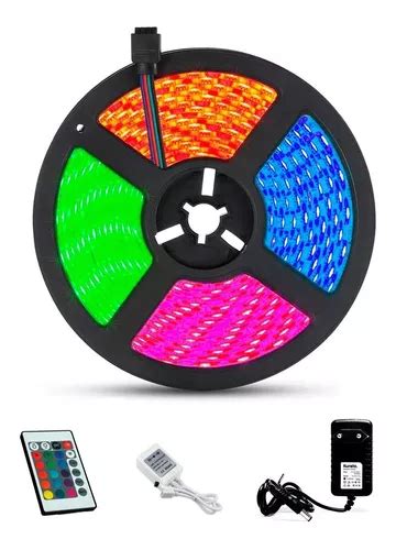 Fita Led Rgb 5050 Rolo 5m 300 Leds Ip65 Controle Fonte Mercadolivre