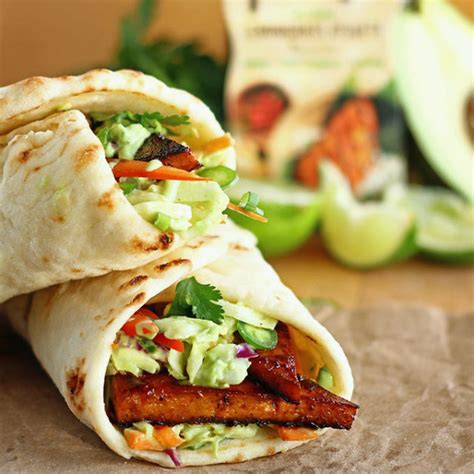 Marinated Tofu Naan Wraps With Avocado Lime Slaw I Love Vegan