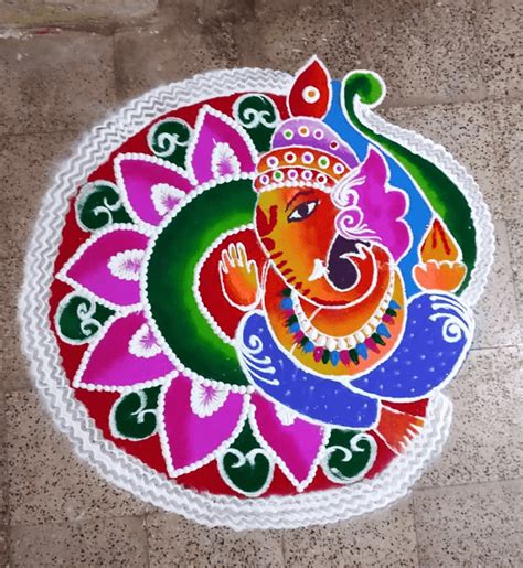 ganesh chaturthi rangoli design images kolam ideas