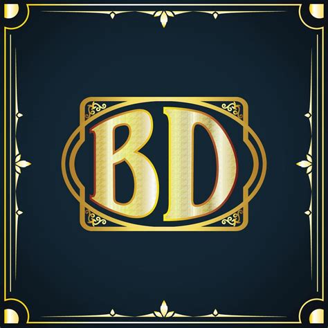 Initial Letter Bd Royal Luxury Logo Template Vector Art At