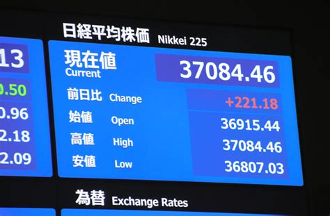 【画像】日経平均が続伸、バブル期以来34年ぶり一時3万7000円台 ライブドアニュース