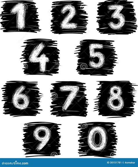 Hand Drawn Numbers Stock Vector Illustration Of Background