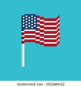 Pixel Art America Flag Shutterstock