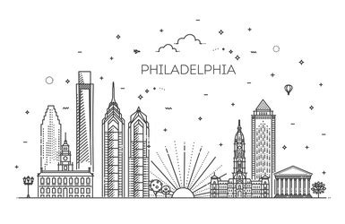 Philadelphia Skyline Line Vector Images (78)