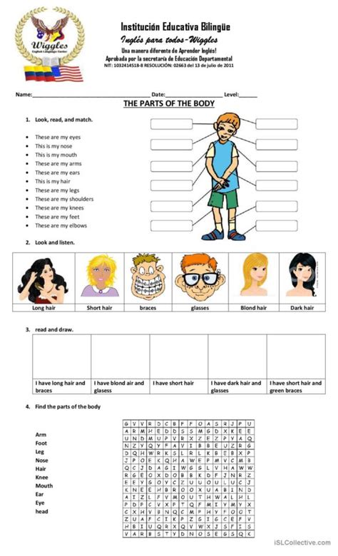 Body Parts English Esl Worksheets Pdf And Doc