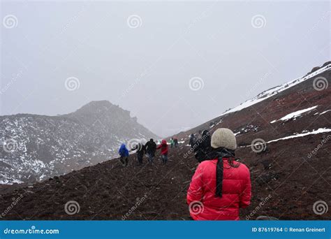 Woman Hiking the Cotopaxi Volcano Near To Quito, Ecuador Editorial ...