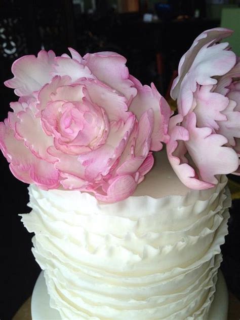 Pale Pink Peony And Ruffles Cake Decorated Cake By The Cakesdecor