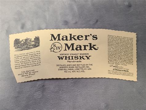 Makers Mark Label 750ml Label Only From Factory Tour Loretto Ky Ebay