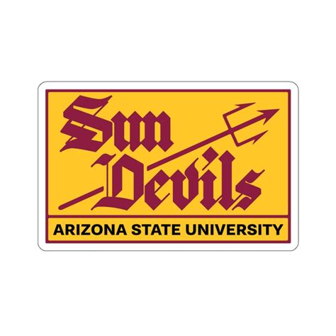 Asu Sun Devils Pitchfork Emblem Sticker Arizona State Etsy