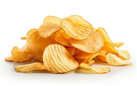 premium ai image isolated potato chips  white background