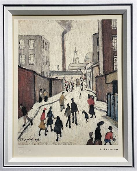 L S Lowry Street Scene Print Signed Limited Edition Print