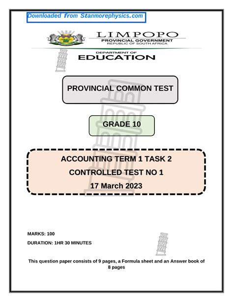 Limpopo Accounting Grade 10 March 2023 Qp And Memo Company Accounting