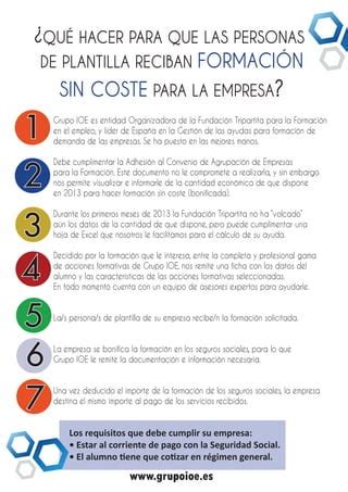 Formacion Sin Coste Para La Empresa Pdf