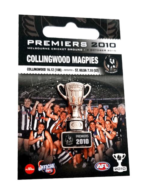 2021 Collingwood Magpies AFL Premiers 2010 Pin Badge Victory Badges