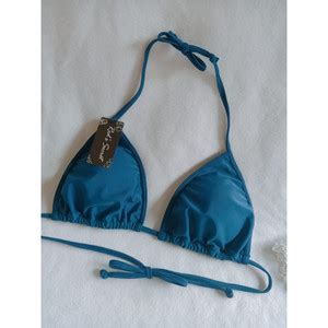 Jual Ready Biru Tua Bikini Pantai Segitiga Ikat With Foam Kab