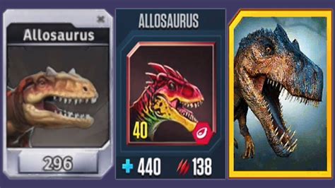 Allosaurus Jurassic World The Game Vs Jurassic World Alive Vs