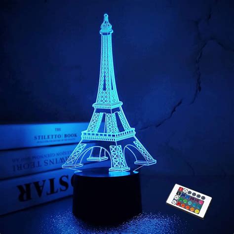 FULLOSUN Tour Eiffel Veilleuse 3D Illusion Lampe Visual Chambre Tour