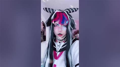 Anime Danganronpa Mioda Ibuki Cosplay Costume Colorful Devil Horn Wig