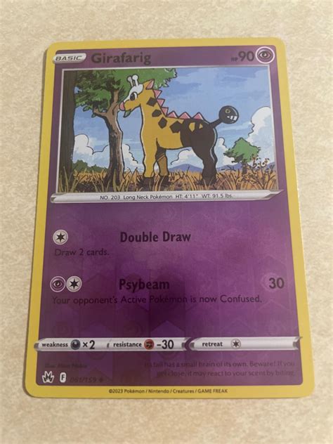 Girafarig Reverse Holo Ungraded Pokemon Crown Zenith