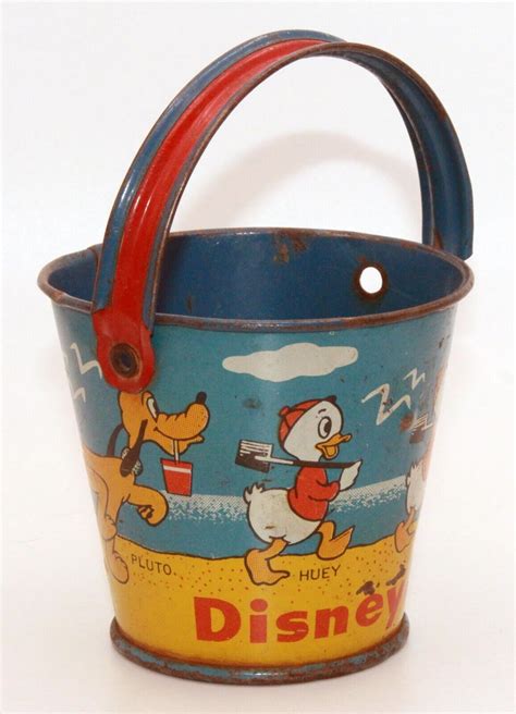 DISNEY S 1949 SAND PAIL With DONALD DUCK HUEY DUEY And LOUIE NICE