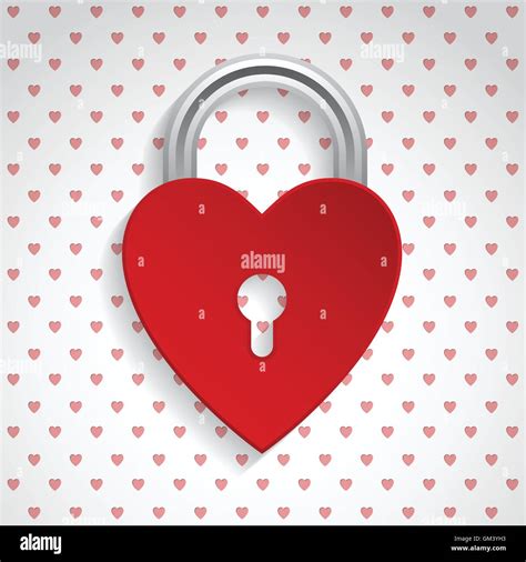 Valentine Background With Red Heart Padlock Stock Vector Image Art