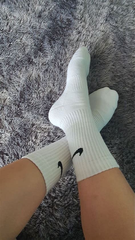 Getragene Weiße Nike Socken Feeterie