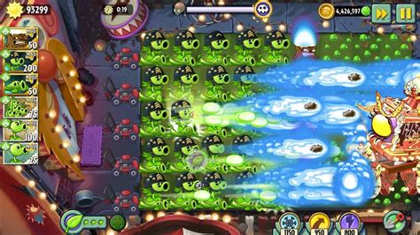 Pvz2 4 Level Three Zomboss Mega Gatling Pea Pea Vine Torchwood