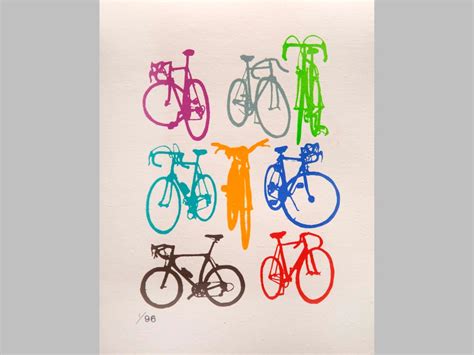 Bike Art Beautiful Bicycle Color Chart Screenprint Urban - Etsy