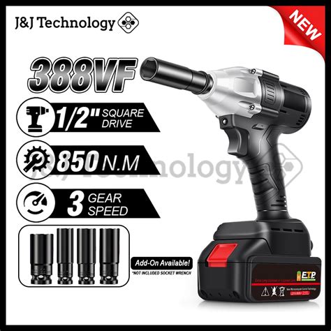 JNJ Technology 388VF Cordless Brushless Impact Wrench High Torque