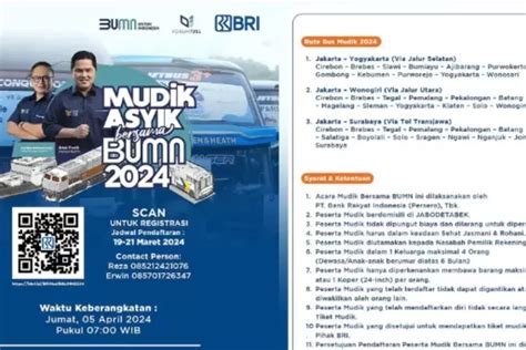 BURUAN DAFTAR Mudik Gratis Bank BRI 2024 Resmi Dibuka Mulai Hari Ini