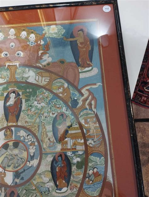 A Bhavacakra Thangka Of A Wheel Of Life Thangka Tibet 20th C