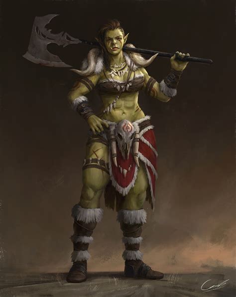 Artstation Female Orc Design Christ Adiel Then Orc Warrior Fantasy