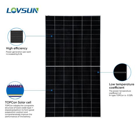 Lovsun Topcon N 형 양방향 태양 전지 패널 565w 570w 575w 580w 585w 이중 유리 태양 광 발전